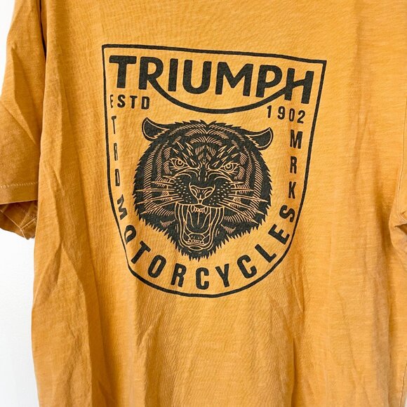 TRIUMPH x Lucky Brand Vintage-Style aged t-shirt Motorcycles Tiger, Sz Large - Picture 2 of 8